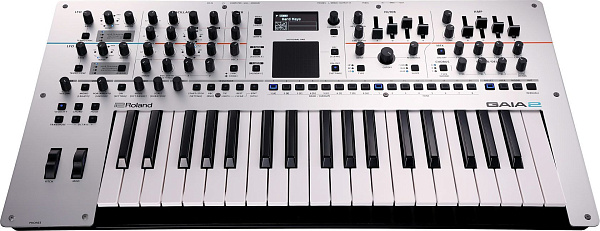 Мощный гибридный 37-клавишный синтезатор ROLAND [GAIA-2] с Wavetable и 2 виртуально-аналоговыми осцилляторами, полифония 22 голоса, фильтр LPF/BPF/HPF (-12/-18/-24 дБ), эффекты Reverb/Delay/Chorus, сенсорный Motional Pad (X/Y), USB-C и USB-A, секвенсор,