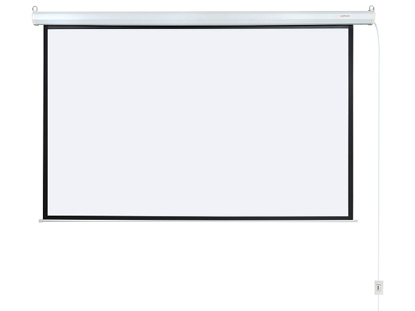 [LEC-100115] Экран с электроприводом Lumien [Eco Control] 152x240 см (раб. область 144х232 см) (108") Matte White черная кайма по периметру 16:10