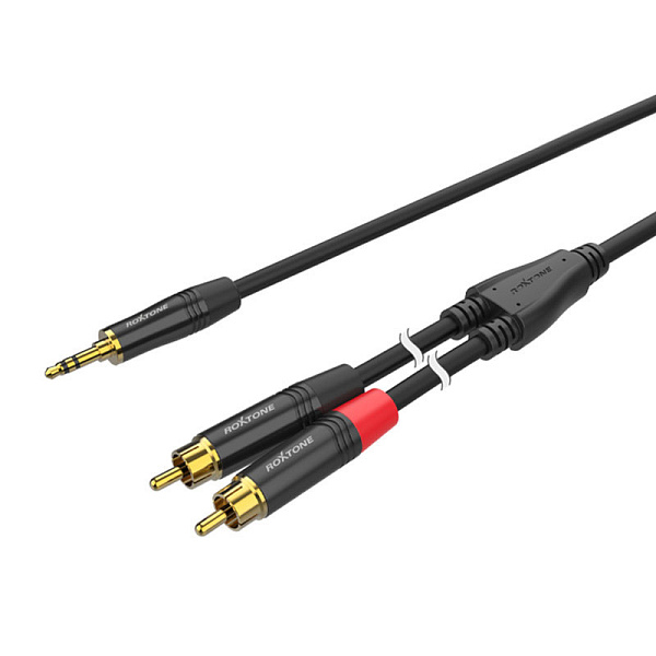 ROXTONE PACC150/10 Премиальный аудио кабель 3.5мм stereo Jack - 2xRCA, 10 м