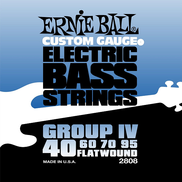 Ernie Ball 2808 струны для бас гитары (40-60-70-95), плоская навивка