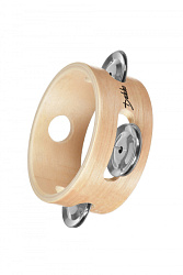 DEKKO T6-4 - Тамбурин деревянный, диаметр 15 см, 4 пары  тарелочек