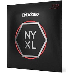 D'Addario NYXL1052 - Струны для электрогитары (10-52), никелированные, Light top/Heavy bottom 