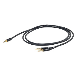 Proel CHLP170LU15 Сценический инструментальный кабель, 2xJACK 6.3mm - 3.5 Jack стерео, длина 1.5 м.