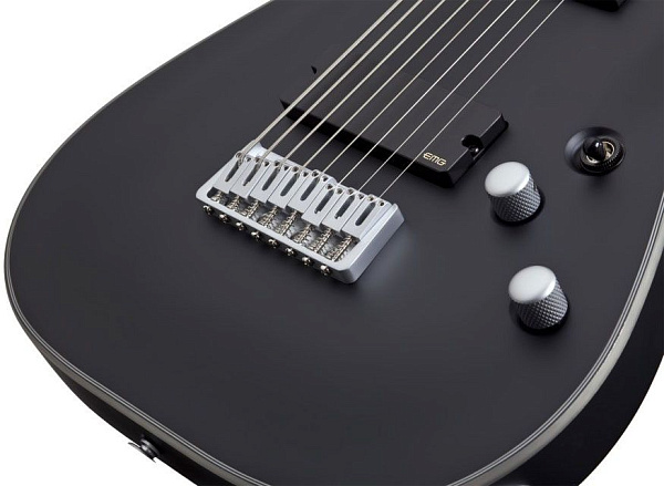 Электрогитара SCHECTER [DAMIEN PLATINUM-8 SBK] электрогитара 8-струнная, корпус: красное дерево, гриф: клен, накладка: палисандр, 24 лада, цвет: Satin Black (SBK)
