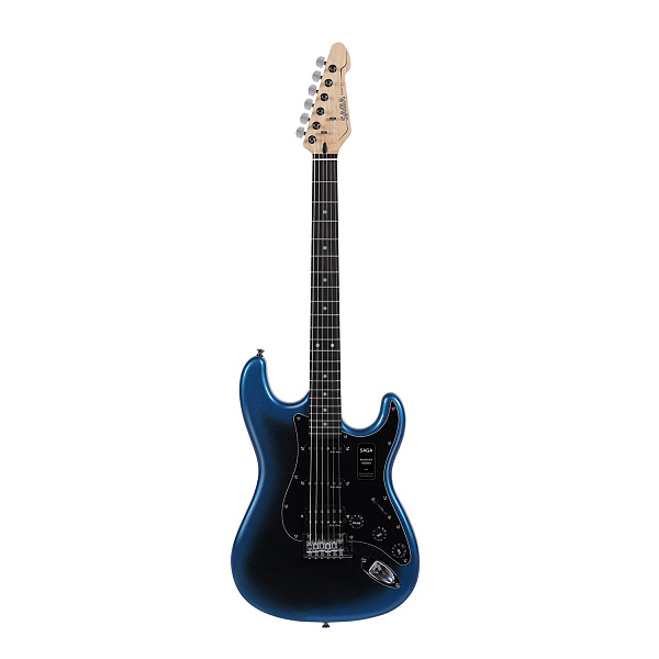 SAGA DARK NIGHT BLUE - Электрогитара Stratocaster с чехлом, цвет синий тёмный