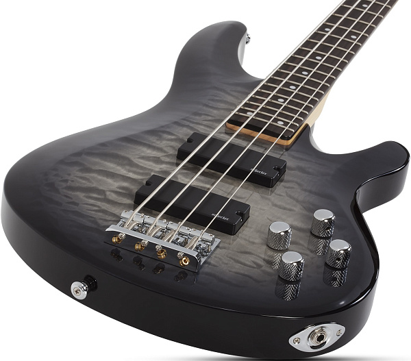 Бас-гитара SCHECTER [C-4 PLUS CB] Бас-гитара SCHECTER C-4 PLUS CB - бас-гитара 4-струнная, корпус: липа, топ: стеганый клен, гриф: клен, накладка: палисандр, 24 лада, цвет: Charcoal Burst (CB)