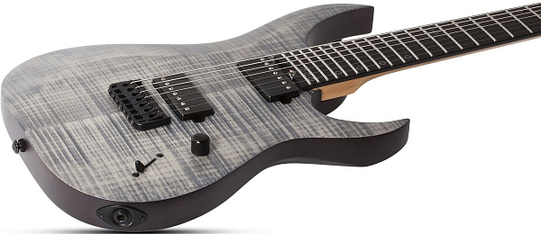 Электрогитара SCHECTER [SUNSET-7 EXTREME GRG] электрогитара 7-струнная, корпус: ньятон, топ: огненный клен, гриф: клен, накладка: черное дерево, 24 лада, цвет: Grey Ghost (GRG)
