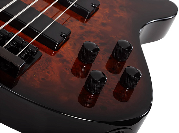 Бас-гитара SCHECTER [C-5 STANDARD TB] бас-гитара 5-струнная, корпус: красное дерево, топ из капа, гриф: печеный клен, накладка: палисандр, 24 лада, цвет Tobacco Burl (TB)