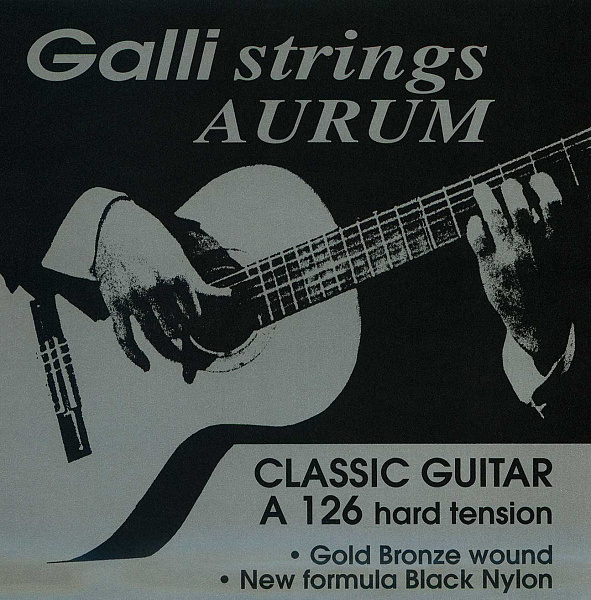 Комплект струн GALLI STRINGS [A126] для классической гитары, первые струны из черного нейлона