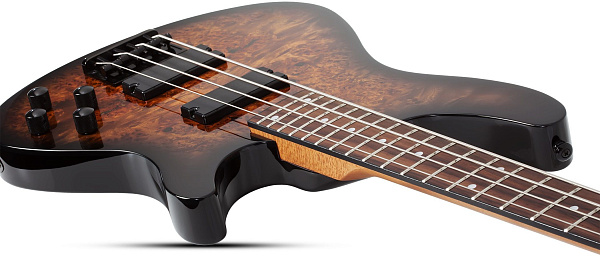 Бас-гитара SCHECTER [C-4 STANDARD TB] бас-гитара 4-струнная, корпус: красное дерево, топ из капа, гриф: печеный клен, накладка: палисандр, 24 лада, цвет Tobacco Burl (TB)