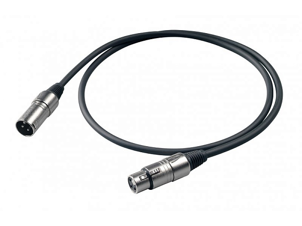 Proel BULK250LU1 - Микрофонный кабель, XLR папа <->XLR мама, длина - 1 м.