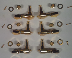 PAXPHIL J-04-GD Колки для акуст./электрогитары, позолоченные, 3+3 (+ 6 втулок, 6 шайб, 6 шурупов)