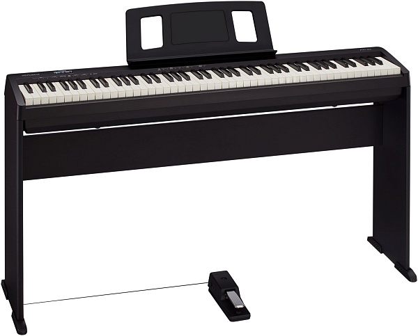 Компактное цифровое пианино ROLAND [FP-10-BK] начального уровня (88 клавиш), полифония 96 голосов, 17 тембров, Bluetooth 4.0, клавиатура PHA-4 с Escapement, режимы Whole/Dual/Twin Piano, выход для наушников, вес 12,6 кг.
