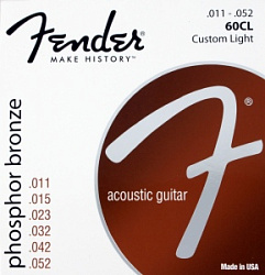 FENDER STRINGS NEW ACOUSTIC 60CL PHOS BRONZE 11-52 струны для акустической гитары