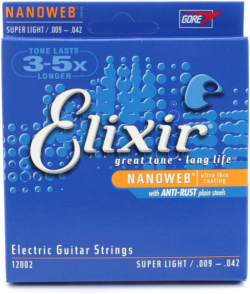 Elixir 12002 NanoWeb - Cтруны для электрогитары