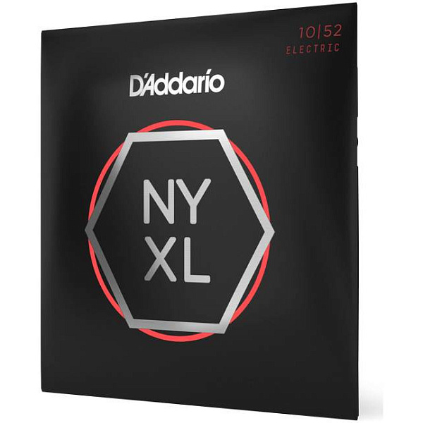 D'Addario NYXL1052 - Струны для электрогитары (10-52), никелированные, Light top/Heavy bottom 