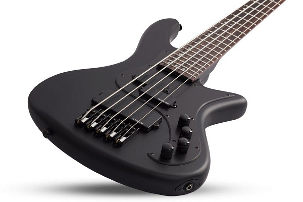 Бас-гитара SCHECTER [STILETTO STEALTH-5 SBK] бас-гитара 5-струнная,  корпус: липа, гриф: клен, накладка: палисандр, 24 лада, цвет: Satin Black (SBK)