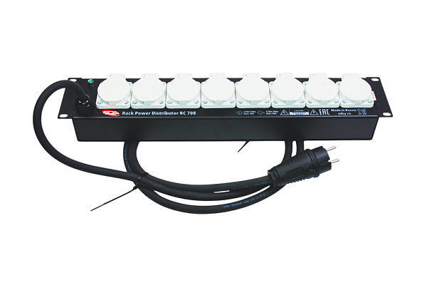 RC708 Дистрибьютор питания, рэковый, EDS