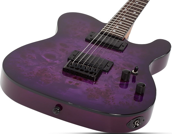 Электрогитара SCHECTER [PT STANDARD PBB] электрогитара 6-струнная, корпус: красное дерево, топ из капа, гриф: печеный клен, накладка: палисандр, 22 лада, цвет Purple Burst Burl (PBB)