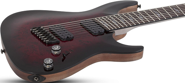 Электрогитара SCHECTER [OMEN ELITE-7 MS  BCHB] электрогитара 7-струнная, мультимензур, корпус: красное дерево, топ: кап, гриф: клен, накладка: палисандр, 24 лада, цвет: Black Cherry Burst (BCHB)