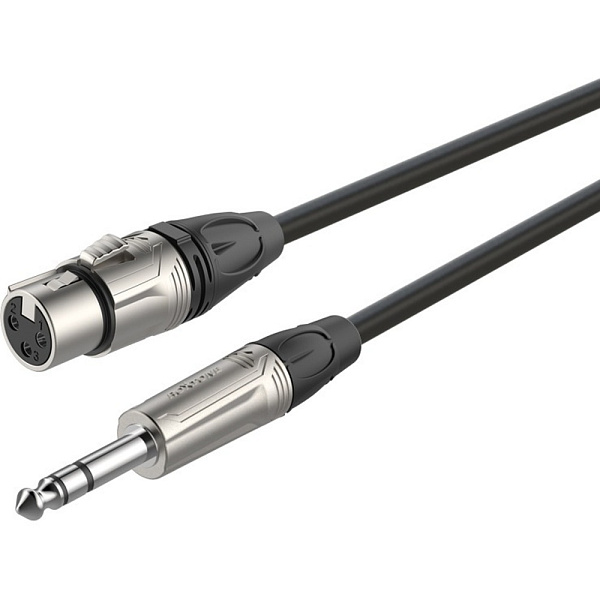 ROXTONE DMXJ220/1  Кабель микрофонный,MC002 XLR 6.3mm JACK 1м