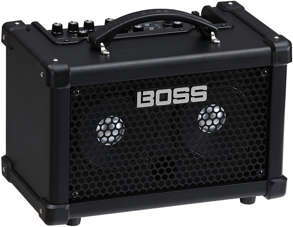 Компактный басовый комбоусилитель BOSS [DCB-LX] Dual CUBE Bass LX, 10 Вт(5+5 В), процессор эффектов, питание от блока питания или 8 батарей AA, Drum машина, Looper, USB