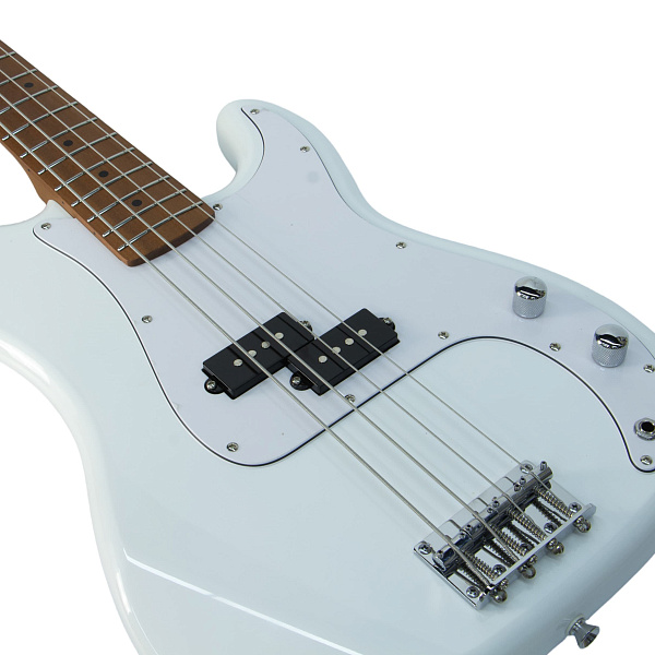 Bosstone BG-04 WH - Бас-гитара 4х-струнная с чехлом, цвет белый