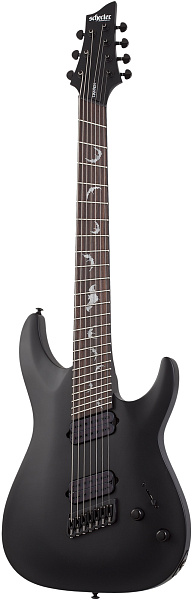 Электрогитара SCHECTER [DAMIEN-7 MS SBK] электрогитара 7-струнная, мультимензур, корпус: красное дерево, гриф: клен, накладка: палисандр, 24 лада, цвет: Satin Black (SBK)