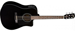 FENDER CD-60CE DREADNOUGHT BLACK W/FISHMAN® MINIQ PREAMP Электроакустическая гитара, цвет черный.