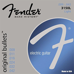 FENDER STRINGS NEW ORIGINAL BULLET 3150L PURE NKL BULLET END 9-42, струны для электрогитары, никель	