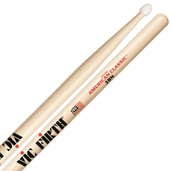 VIC FIRTH 2BN палки, орех нейлоновый наконечник