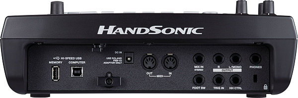 Перкуссионный пэд ROLAND [HPD-20] HandSonic с 13 чувствительными пэдами, 850 звуками, процессором SuperNATURAL, 3 блоками эффектов, USB-подключением, функцией Quick Rec, MIDI-интерфейсом, весом 2,4 кг.