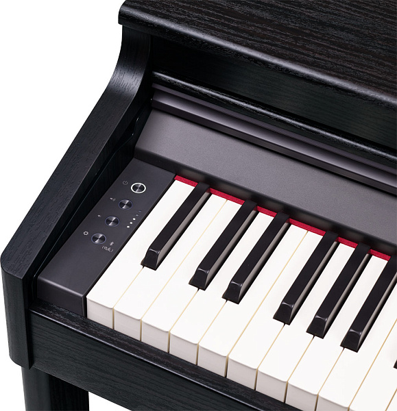 Цифровое пианино ROLAND [RP701-CB] корпусное, клавиатура PHA-4, покртиые клавиш под слоновую кость,  324 тембра, полифония - 256 голосов, функция обучения, 3 педали, 2 выхода на наушники,  цвет Contemporary Black.