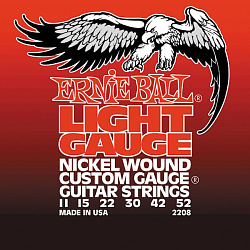 Ernie Ball 2208 Струны для электрогитары Light Nickel Wound (11-52).