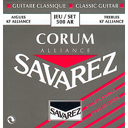 Savarez 500AR Corum Alliance Red standard tension - Струны для классической гитары, карбон