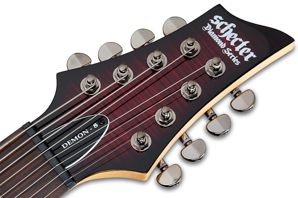 Электрогитара SCHECTER [DEMON-8  CRB] электрогитара 8-струнная, корпус: липа, гриф: клен, накладка: венге, 24 лада, цвет: Crimson Red Burst (CRB)