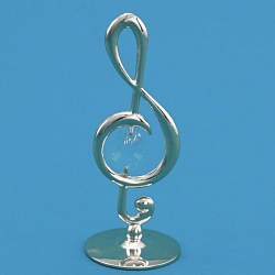 Сувенир "Скрипичный Ключ" U-4496\SL с кристаллами Swarovski (серебро)