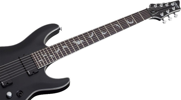 Электрогитара SCHECTER [DAMIEN PLATINUM-7 SBK] электрогитара 7-струнная, корпус: красное дерево, гриф: клен, накладка: палисандр, 24 лада, цвет: Satin Black (SBK)