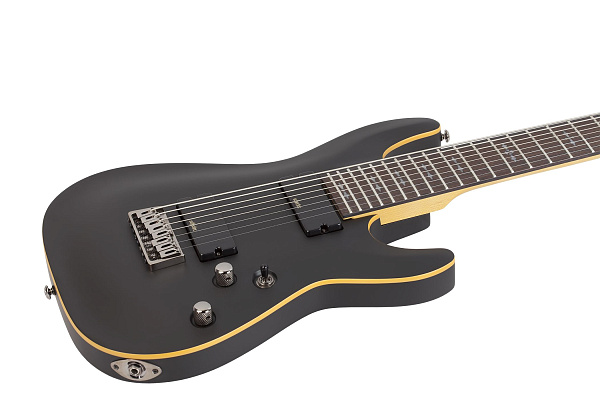 Электрогитара SCHECTER [DEMON-8  ABSN] электрогитара 8-струнная, корпус: липа, гриф: клен, накладка: венге, 24 лада, цвет: Aged Black Satin (ABSN)