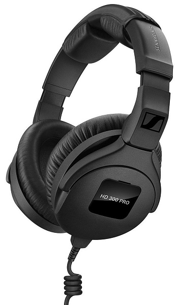 Закрытые динамические мониторные наушники Sennheiser [HD 300 PRO] Диапазон: 6–25000 Гц, импеданс: 64 Ом, чувствительность: 108 дБ, вес: 297 г, кабель 1,55 м (3,5 мм + адаптер 6,3 мм).