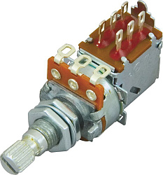 DIMARZIO PUSH/PULL POTENTIOMETER 500K EP1201PP потенциометр с переключателем типа push/pull, 500 кОм