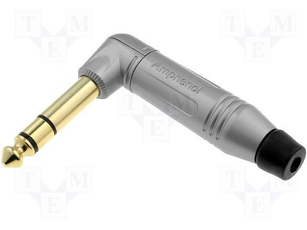 Amphenol ACPS-RN-AU, Jack, 1/4" Phone стерео штекер, угловой