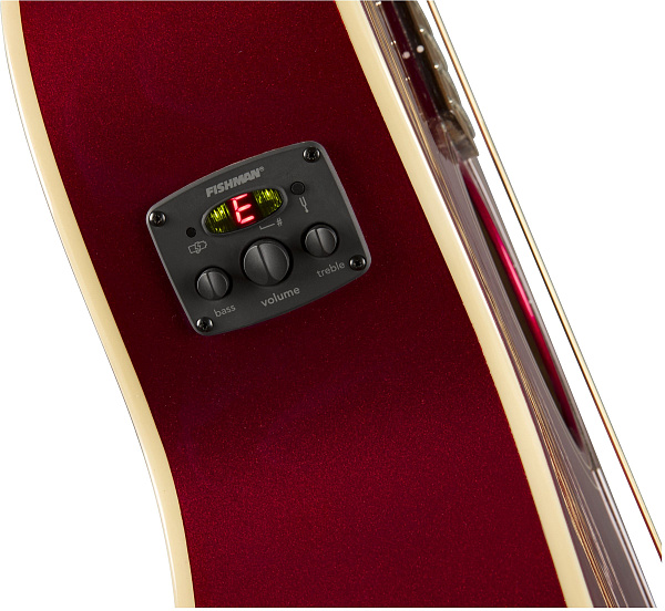 FENDER NEWPORTER PLAYER CAR Электроакустическая гитара, цвет красный металлик