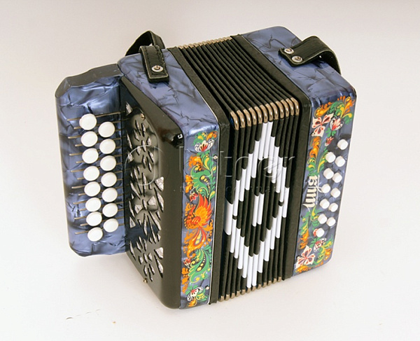 Шуйская гармонь S40XL-C-BL - Гармонь "Сувенир" 15х12-I, синяя, палехская роспись