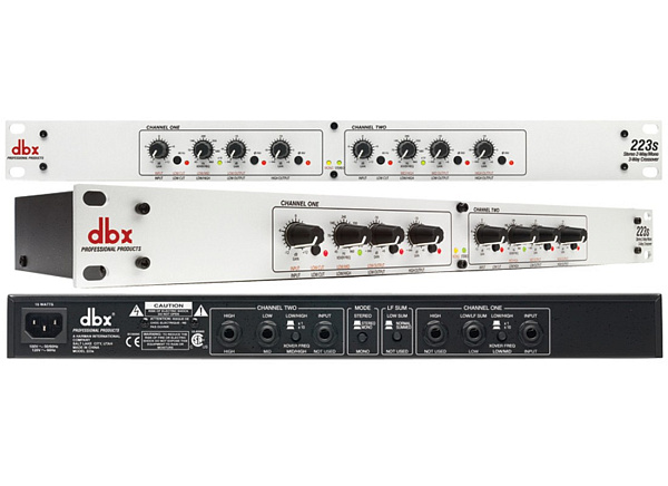 DBX 223S Кроссовер (2 полосы стерео/3 полосы моно), разъемы jack.