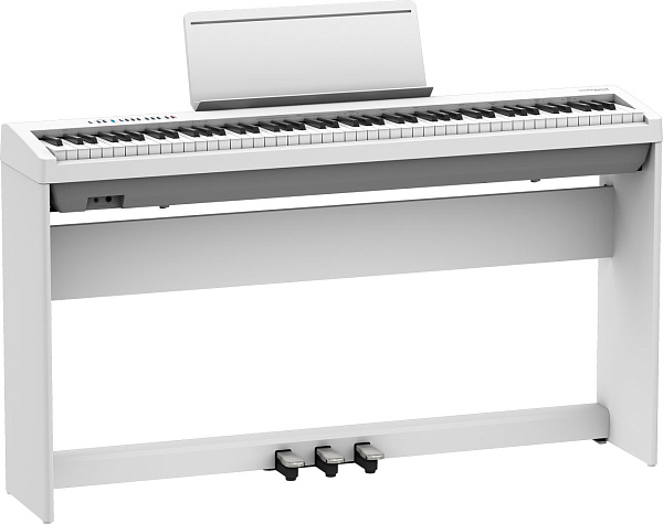 Компактное цифровое пианино ROLAND [FP-30X-WHB] (88 клавиш PHA-4 Standard), полифония 256 голосов, 56 тембров, Bluetooth Audio 3.0 и MIDI 4.0, технология SuperNATURAL Piano, 2 выхода для наушников, рекордер, вес 14,8 кг., белое.