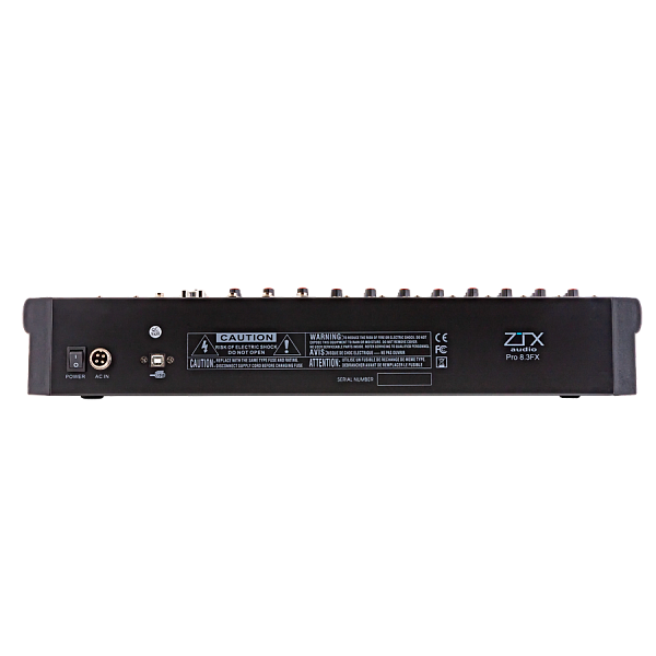 ZTX audio Pro 8.3Fx - Микшерный пульт 8mono, 3stereo канала с MP3/SD/DSP/BT/USB