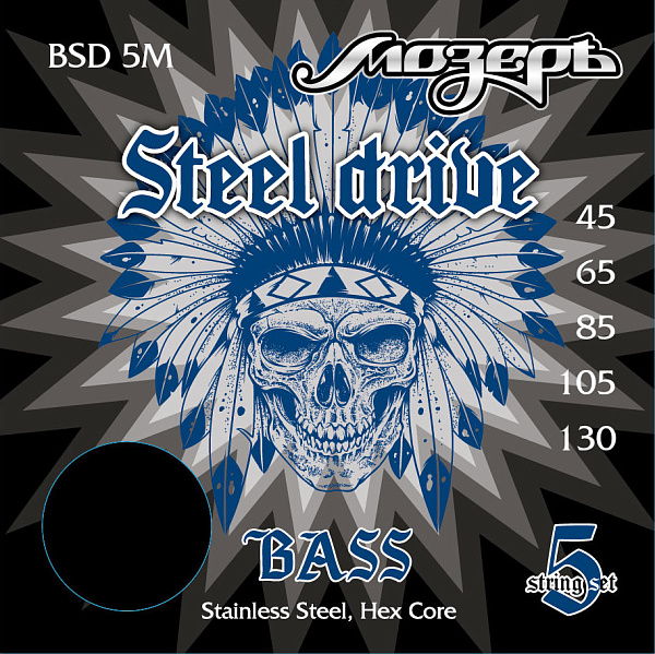 Мозеръ BSD-5M Steel Drive Комплект струн для 5-струнной бас-гитары, сталь