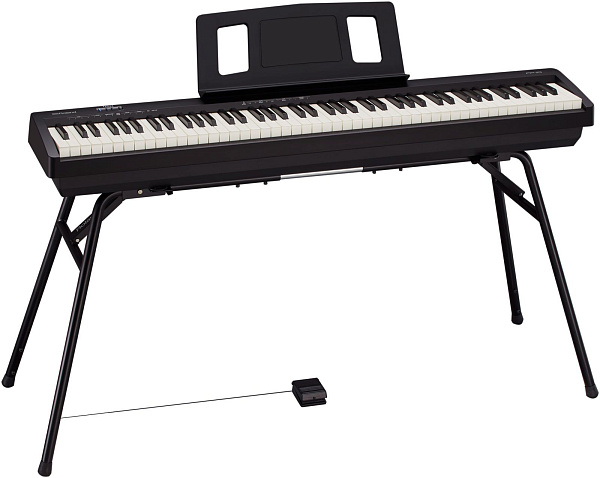 Компактное цифровое пианино ROLAND [FP-10-BK] начального уровня (88 клавиш), полифония 96 голосов, 17 тембров, Bluetooth 4.0, клавиатура PHA-4 с Escapement, режимы Whole/Dual/Twin Piano, выход для наушников, вес 12,6 кг.