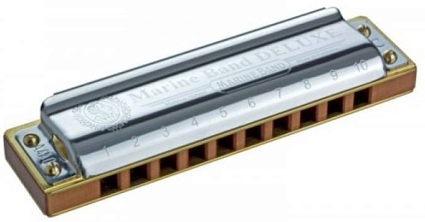 Hohner М200503X Marine Band Deluxe D - Губная гармошка.  20 нот, Язычки - латунь 0,9мм, длина 10см.